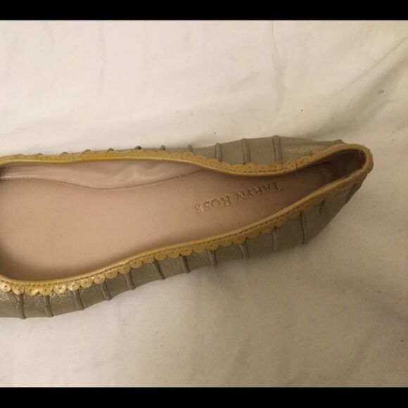 TARYN ROSE BAMBI BALLET FLATS BEIGE LEATHER YELLOW - Picture 8 of 8